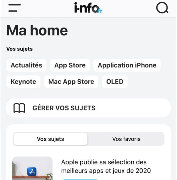 Capture d’écran de l’application i-nfo.fr